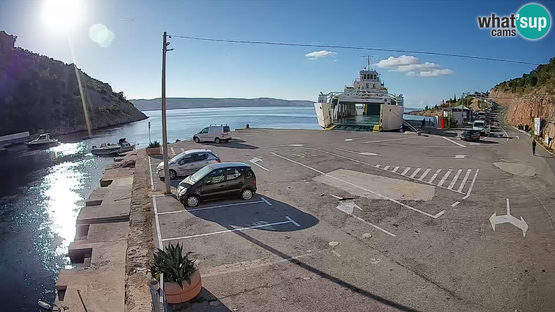 Webcam Fährhafen Prizna – zur Insel Pag