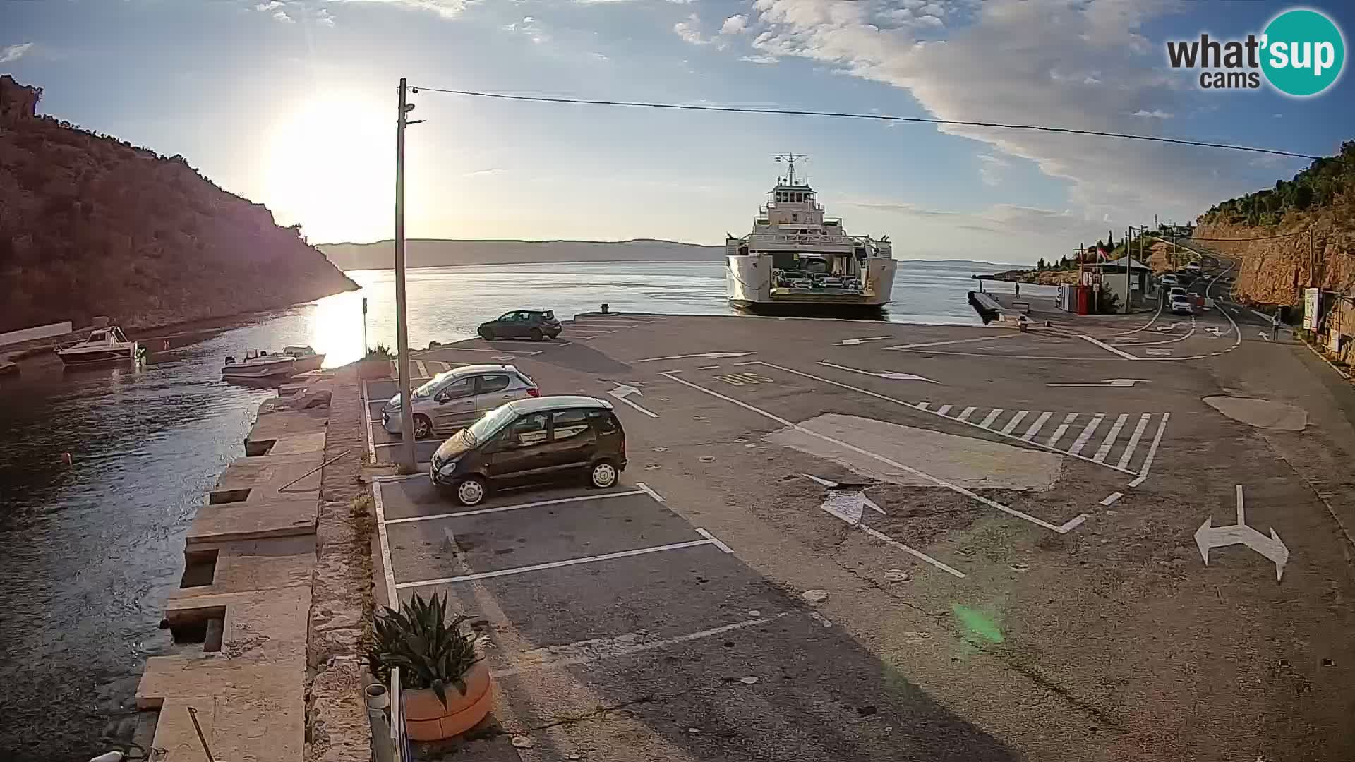 Webcam Fährhafen Prizna – zur Insel Pag