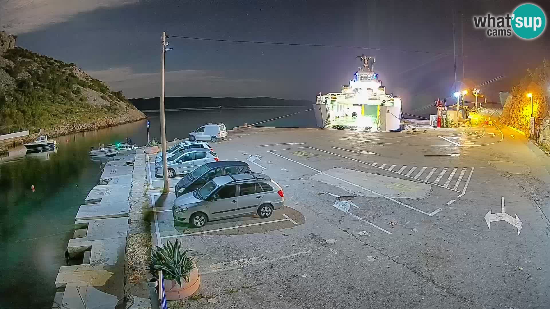 Webcam Prizna ferry port to Pag island