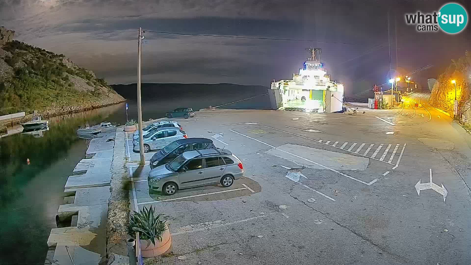 Webcam Fährhafen Prizna – zur Insel Pag