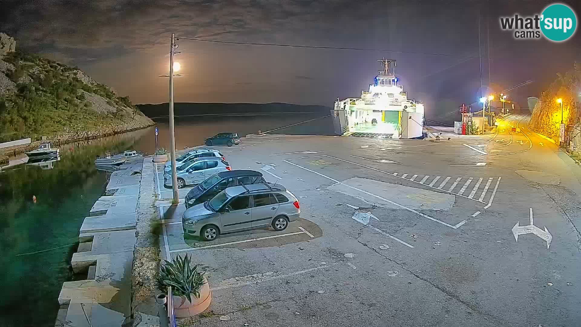 Webcam port de ferry de Prizna – vers l’île de Pag