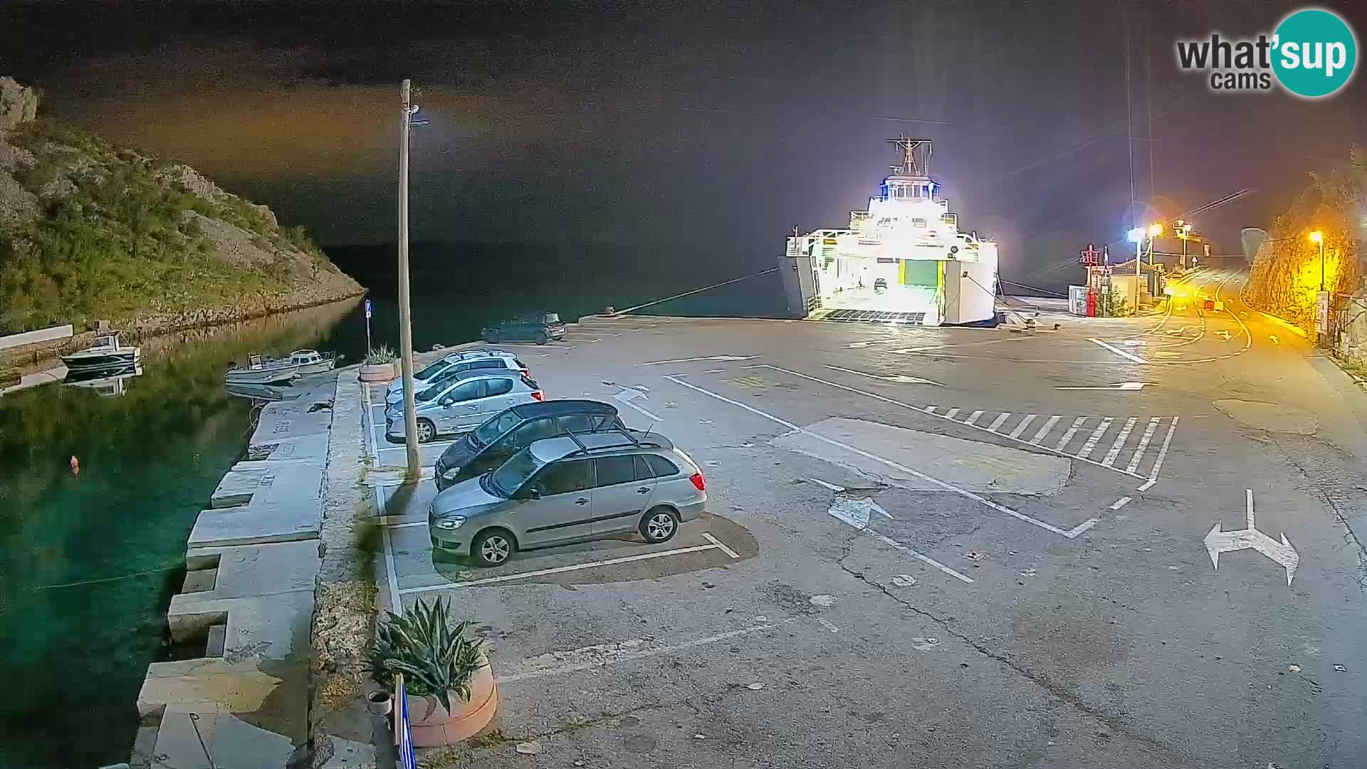 Webcam Prizna ferry port to Pag island