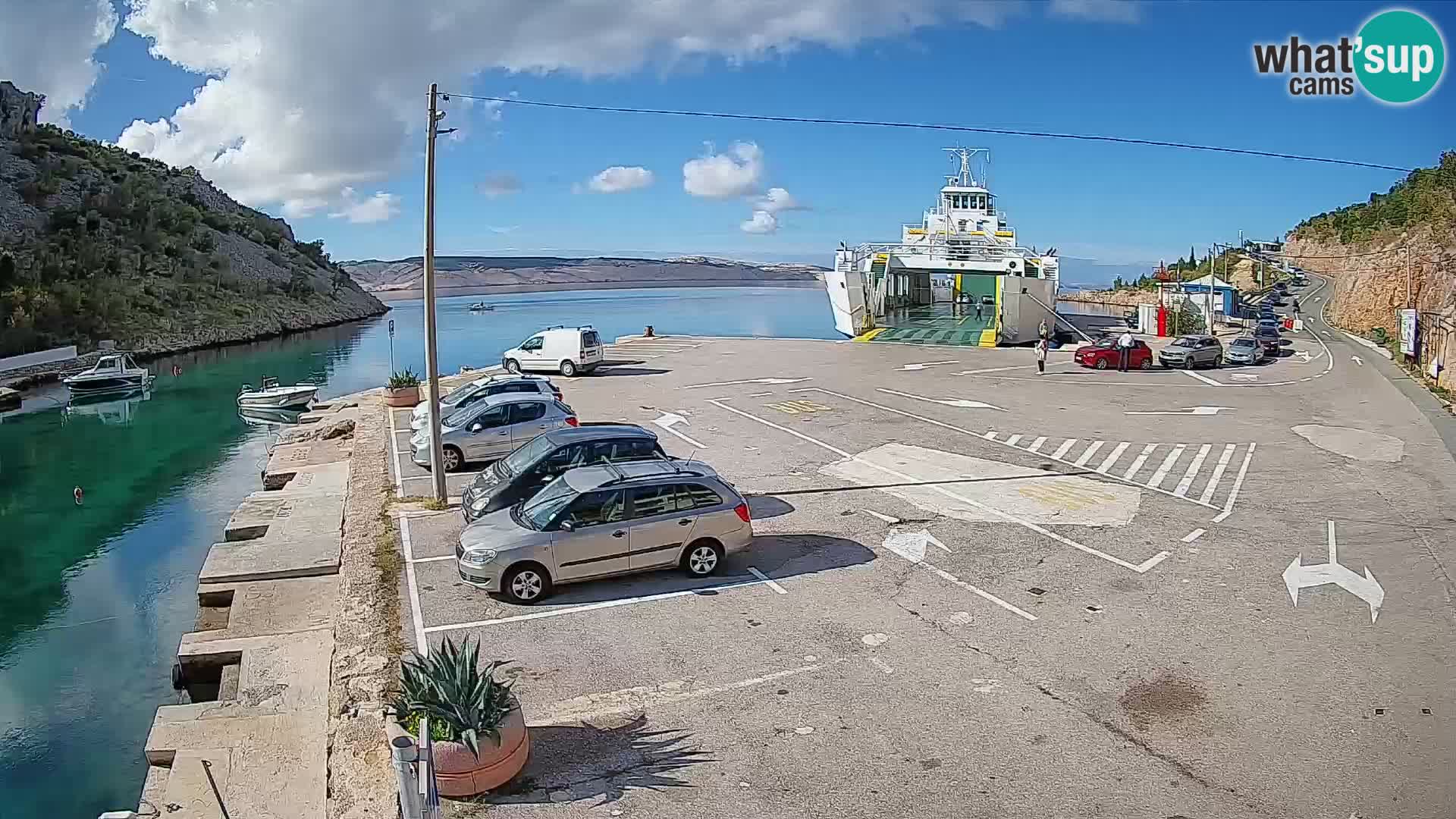 Webcam Prizna ferry port to Pag island