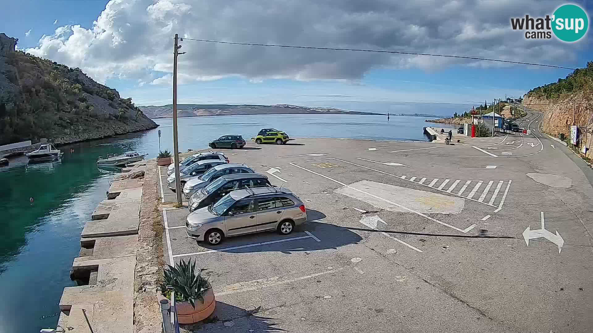 Webcam Prizna ferry port to Pag island