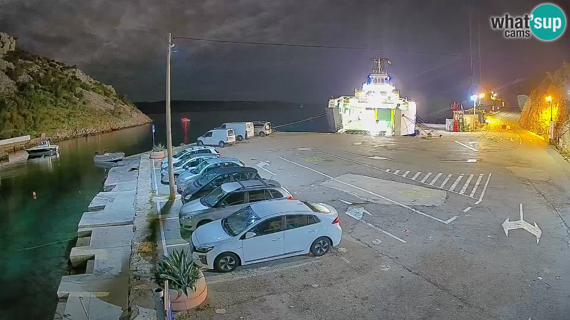 Webcam port de ferry de Prizna – vers l’île de Pag