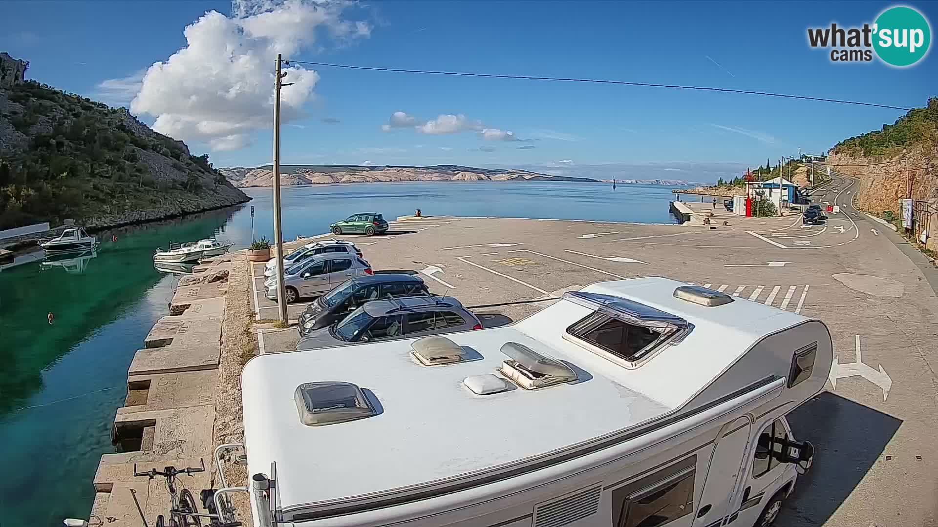 Webcam Fährhafen Prizna – zur Insel Pag