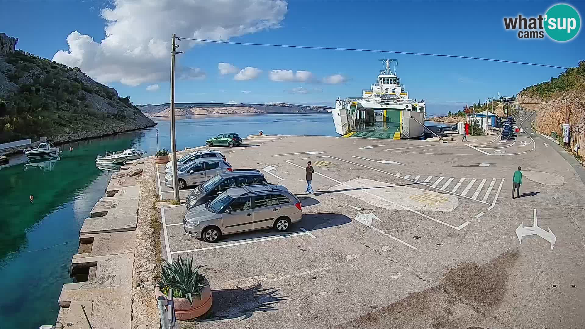 Webcam Fährhafen Prizna – zur Insel Pag