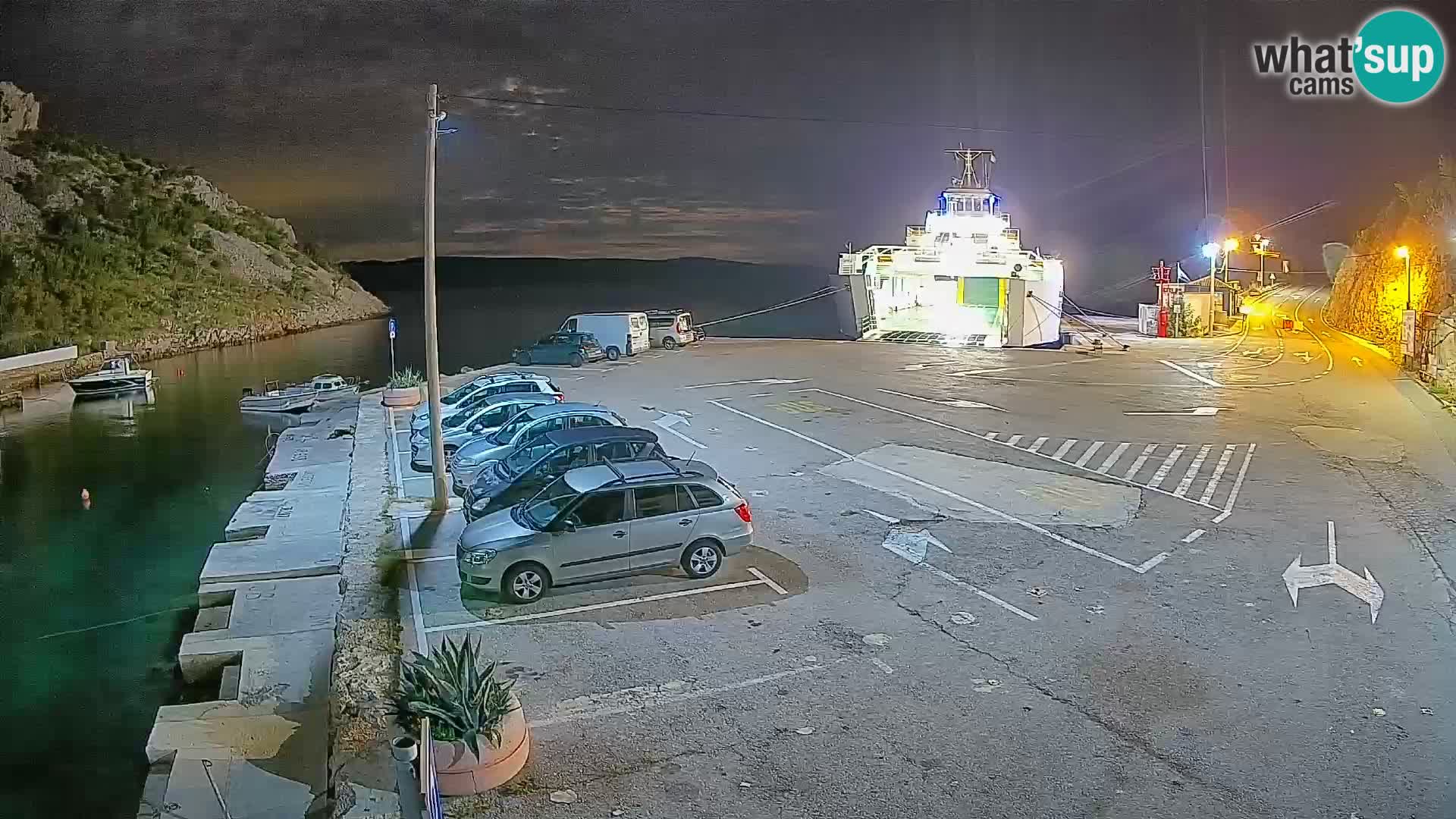 Webcam port de ferry de Prizna – vers l’île de Pag