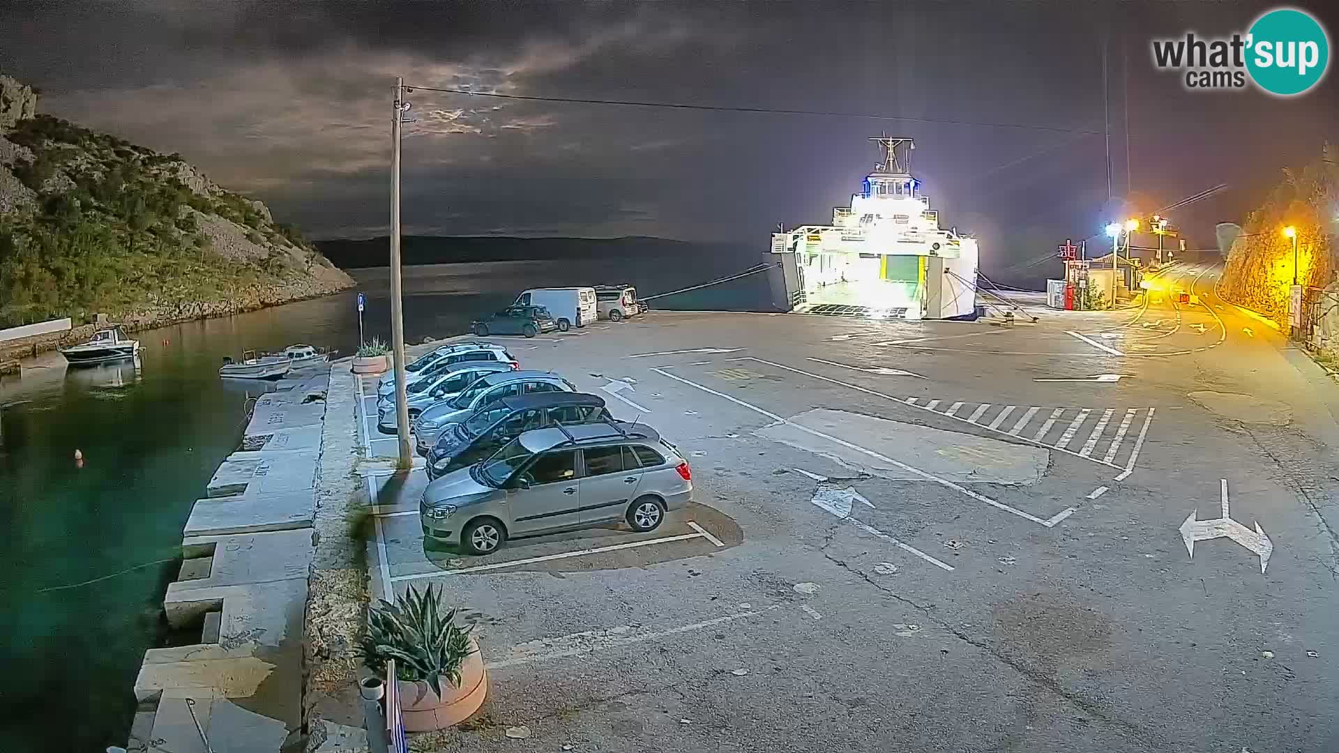 Webcam port de ferry de Prizna – vers l’île de Pag