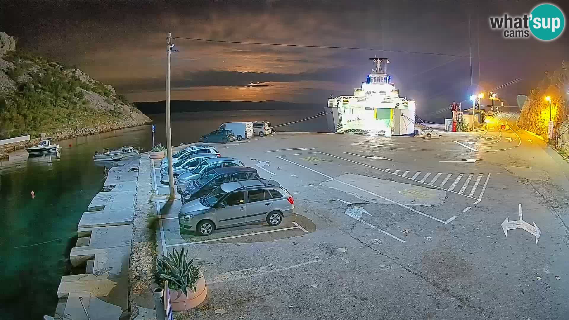 Webcam Fährhafen Prizna – zur Insel Pag