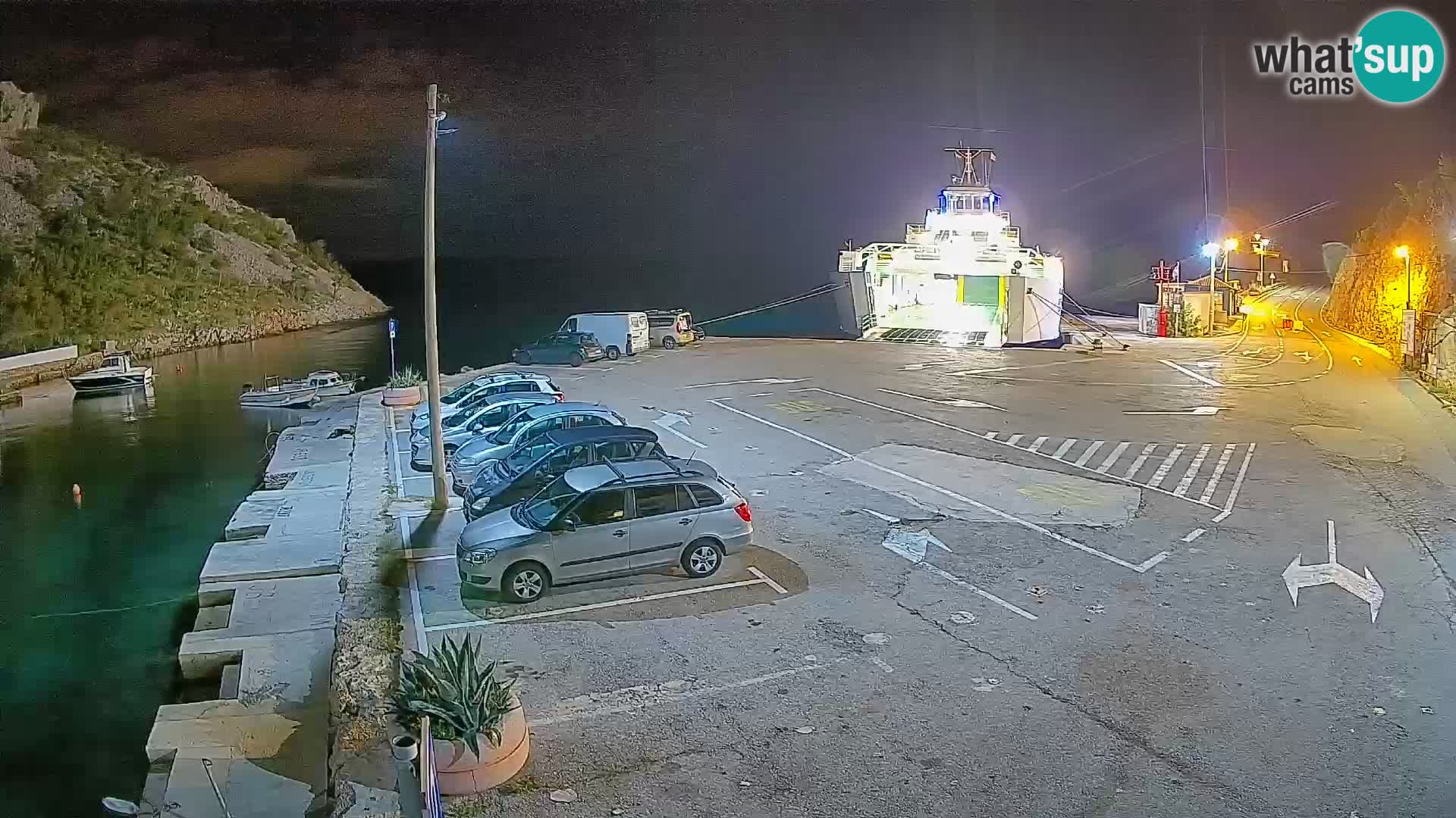 Webcam Prizna ferry port to Pag island