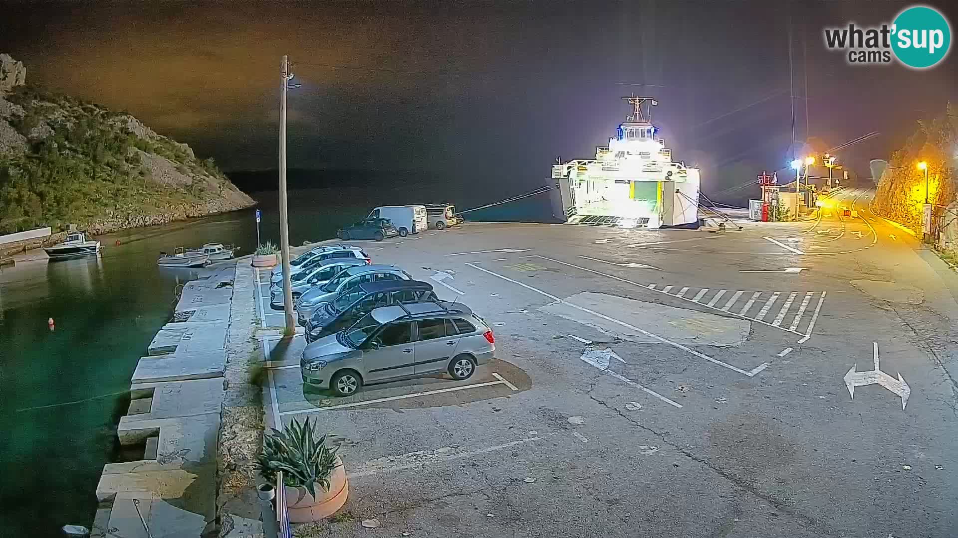 Webcam Prizna ferry port to Pag island