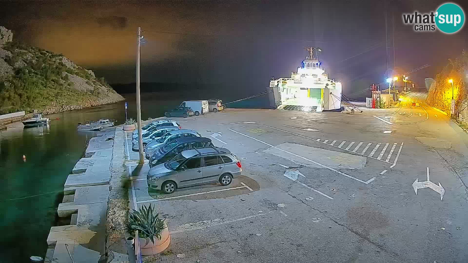 Webcam Prizna ferry port to Pag island