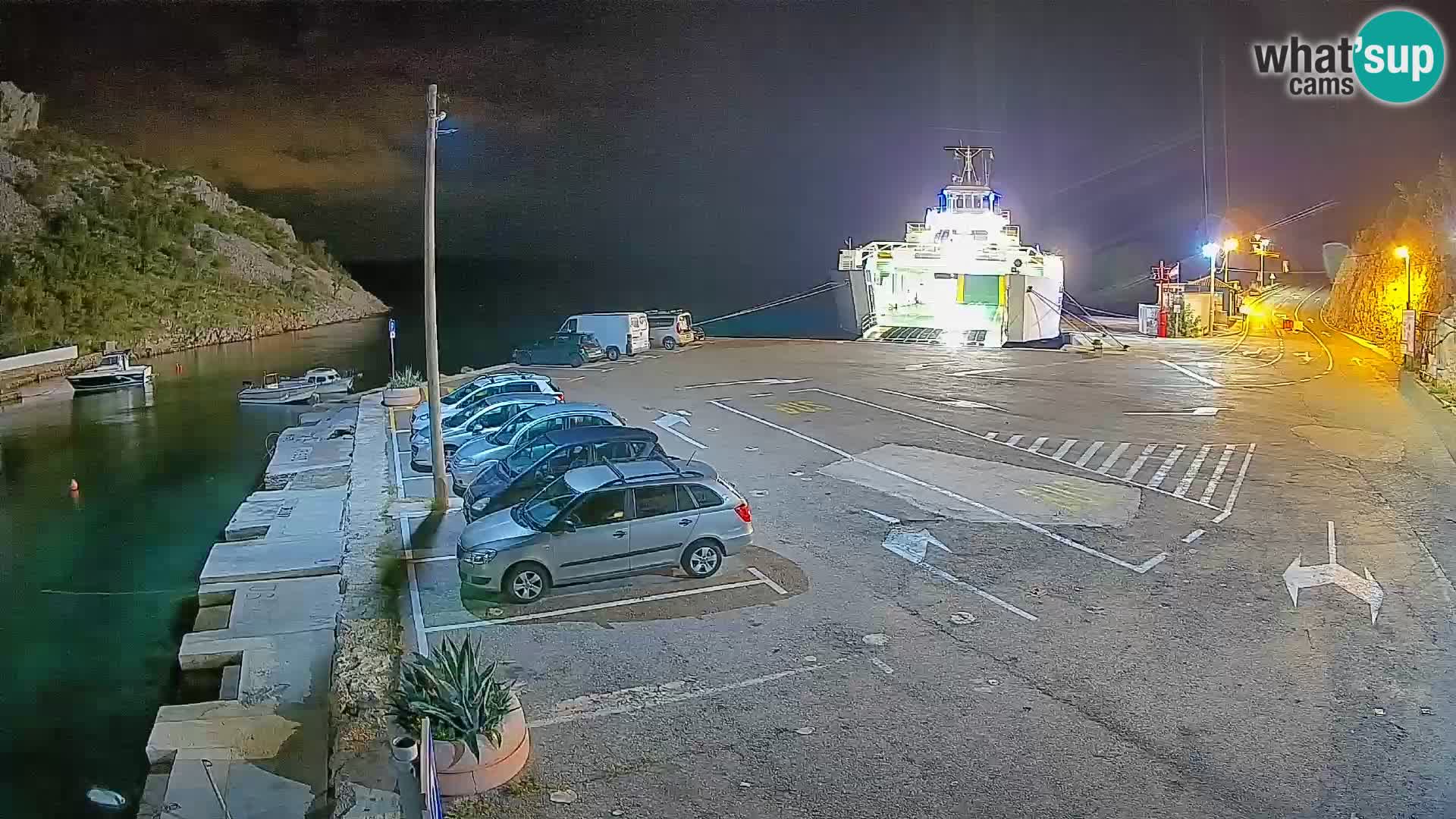 Webcam port de ferry de Prizna – vers l’île de Pag