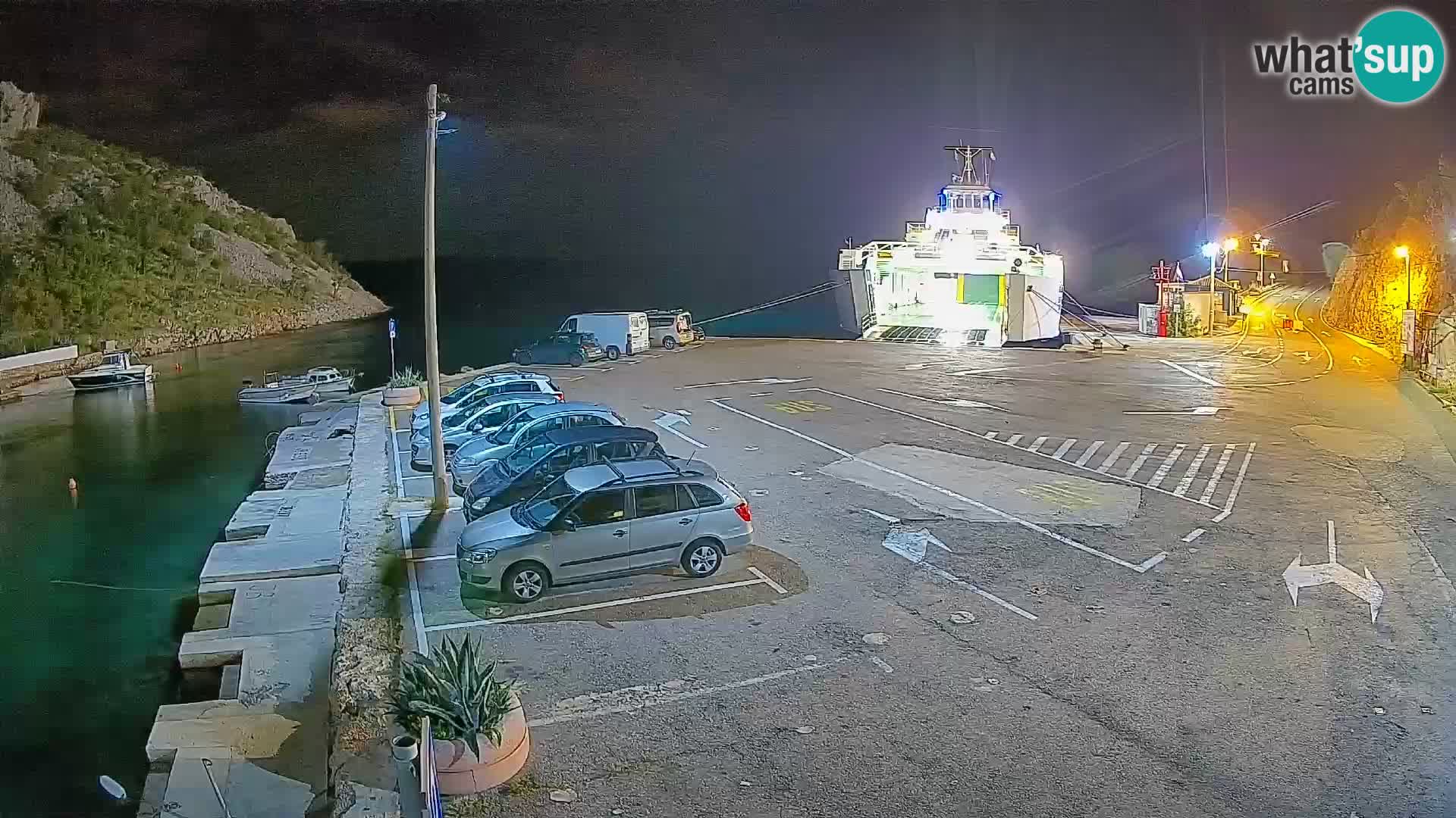 Webcam port de ferry de Prizna – vers l’île de Pag