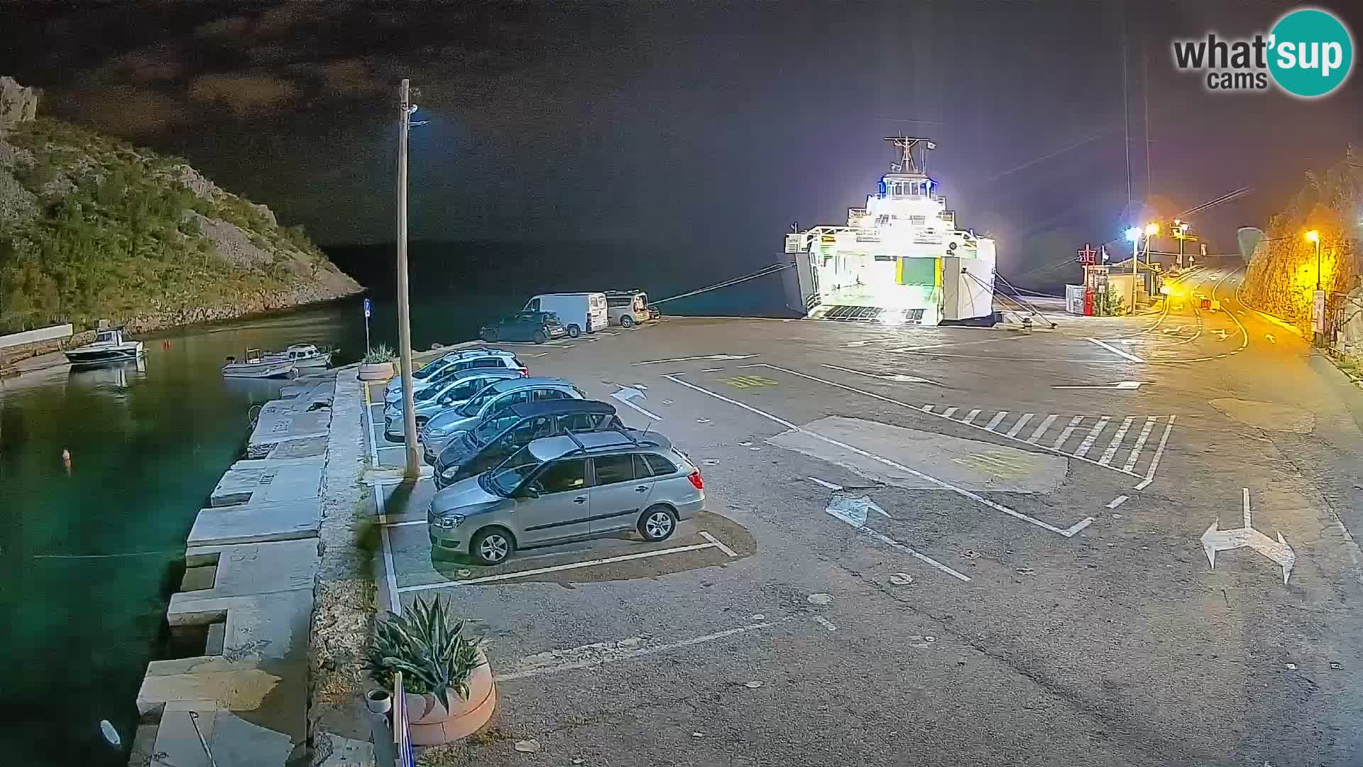 Webcam Prizna ferry port to Pag island