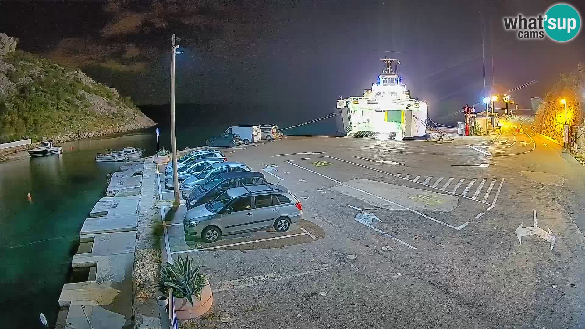 Webcam Fährhafen Prizna – zur Insel Pag