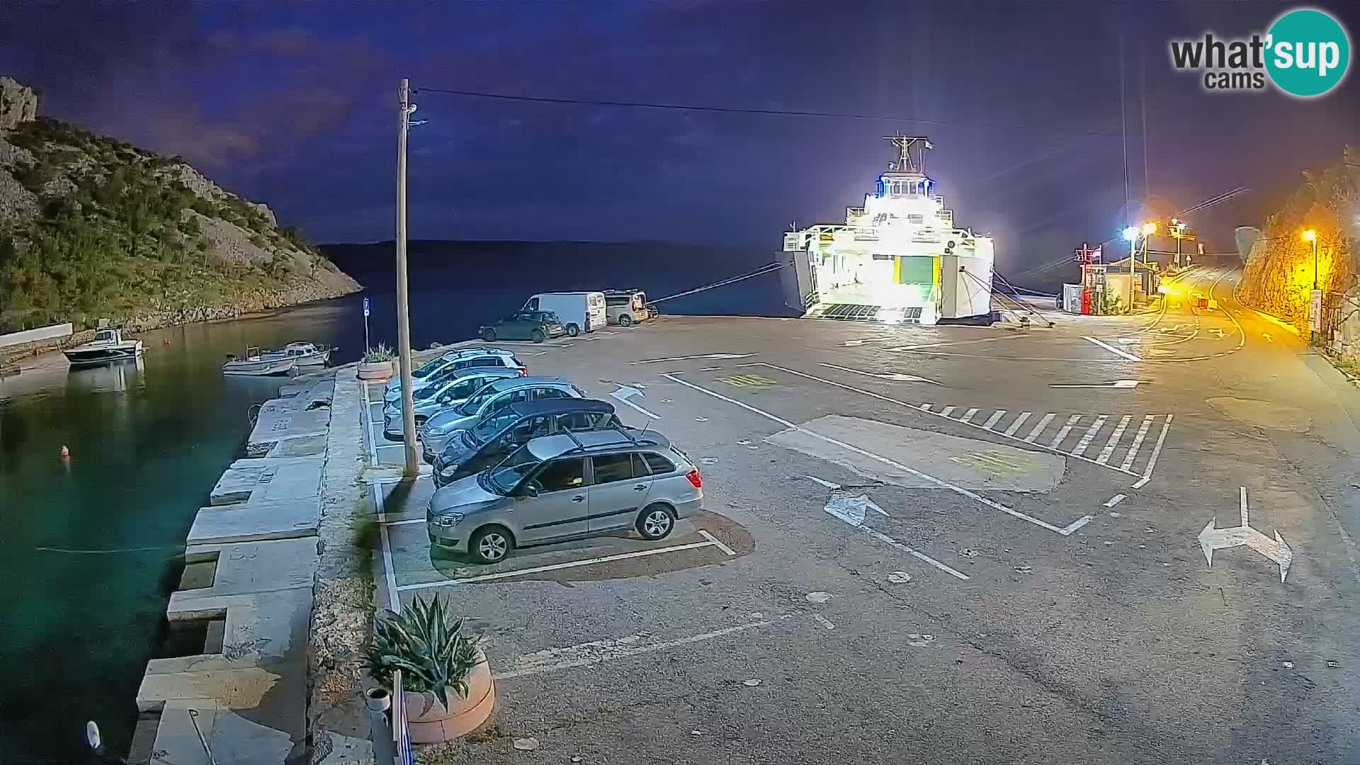 Webcam Fährhafen Prizna – zur Insel Pag