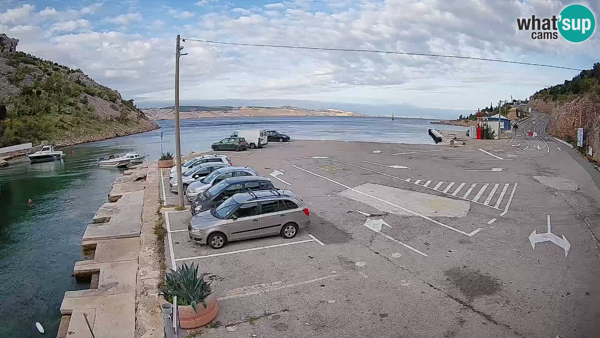 Webcam Prizna ferry port to Pag island