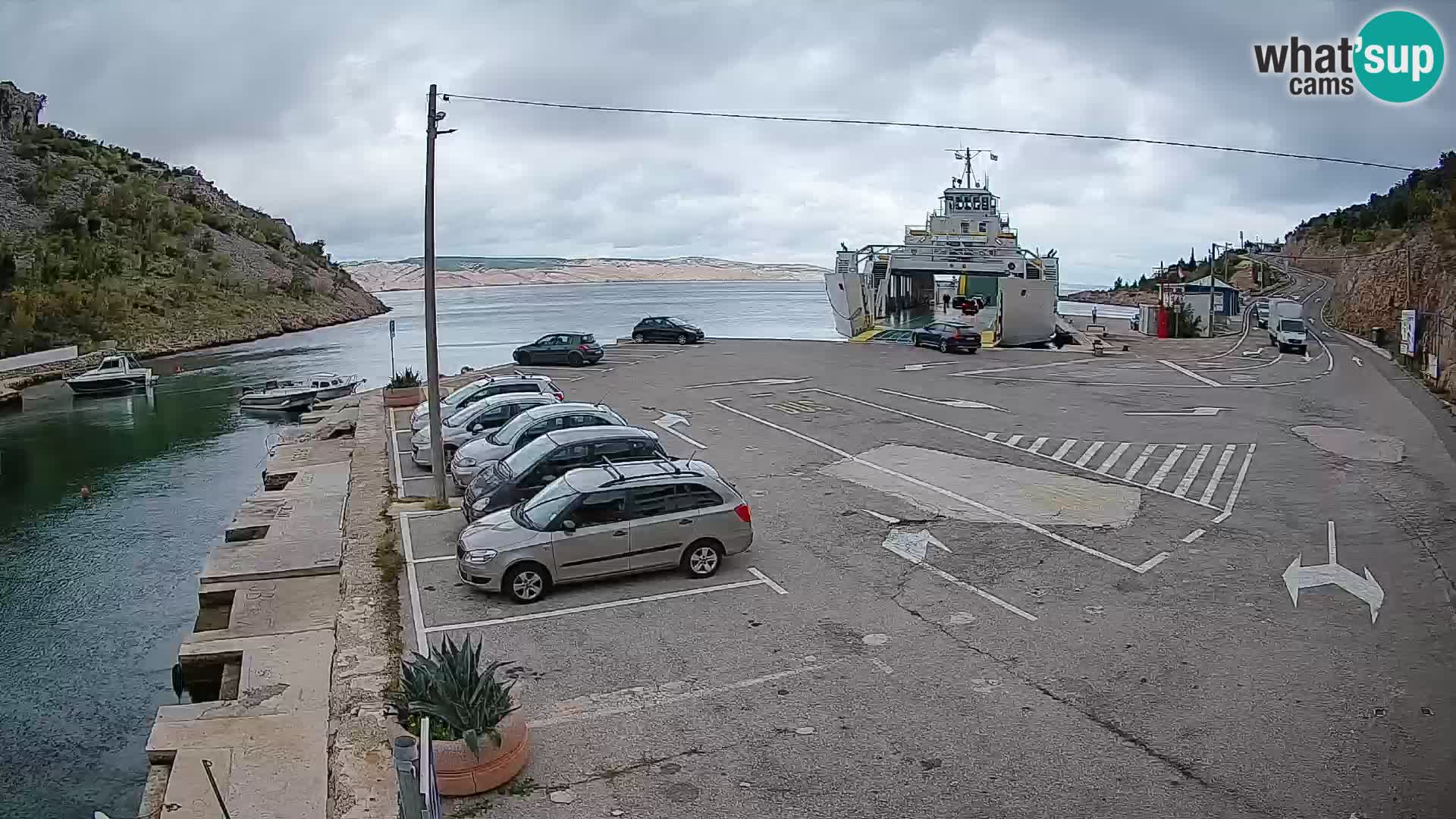 Webcam port de ferry de Prizna – vers l’île de Pag