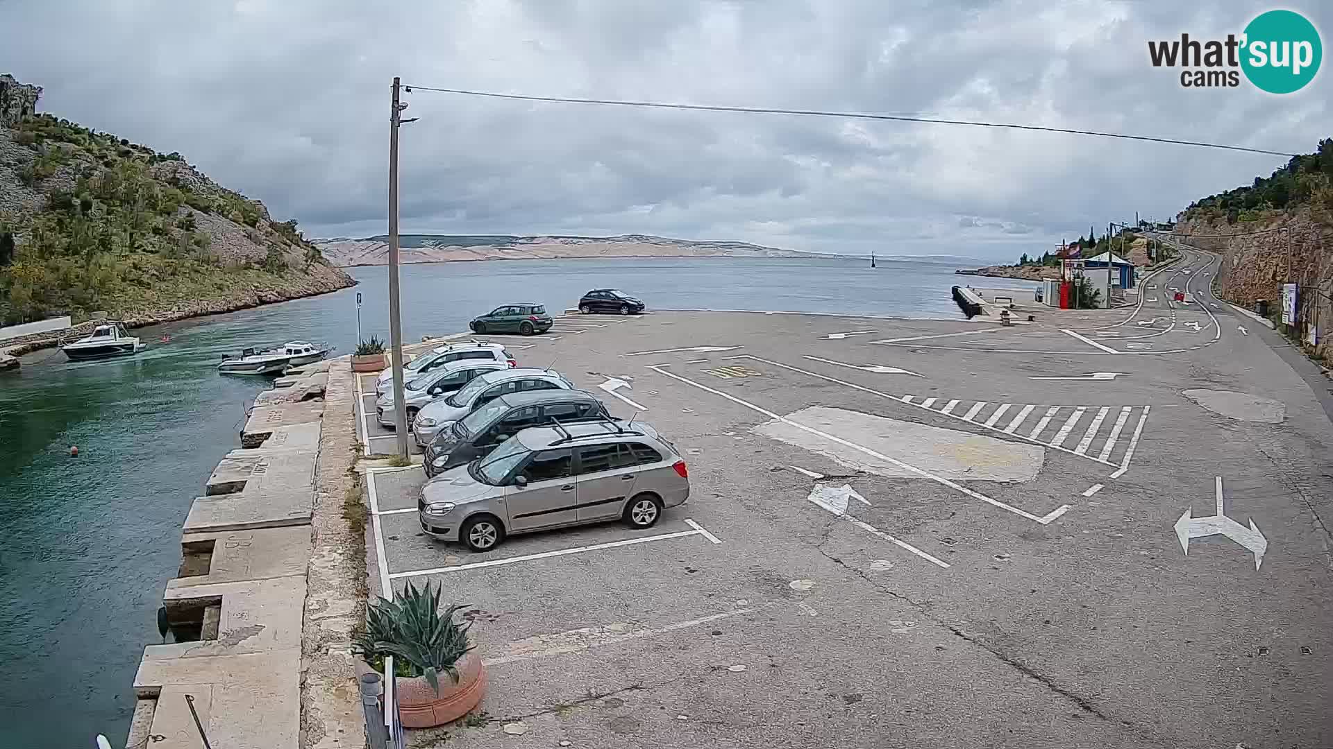 Webcam port de ferry de Prizna – vers l’île de Pag