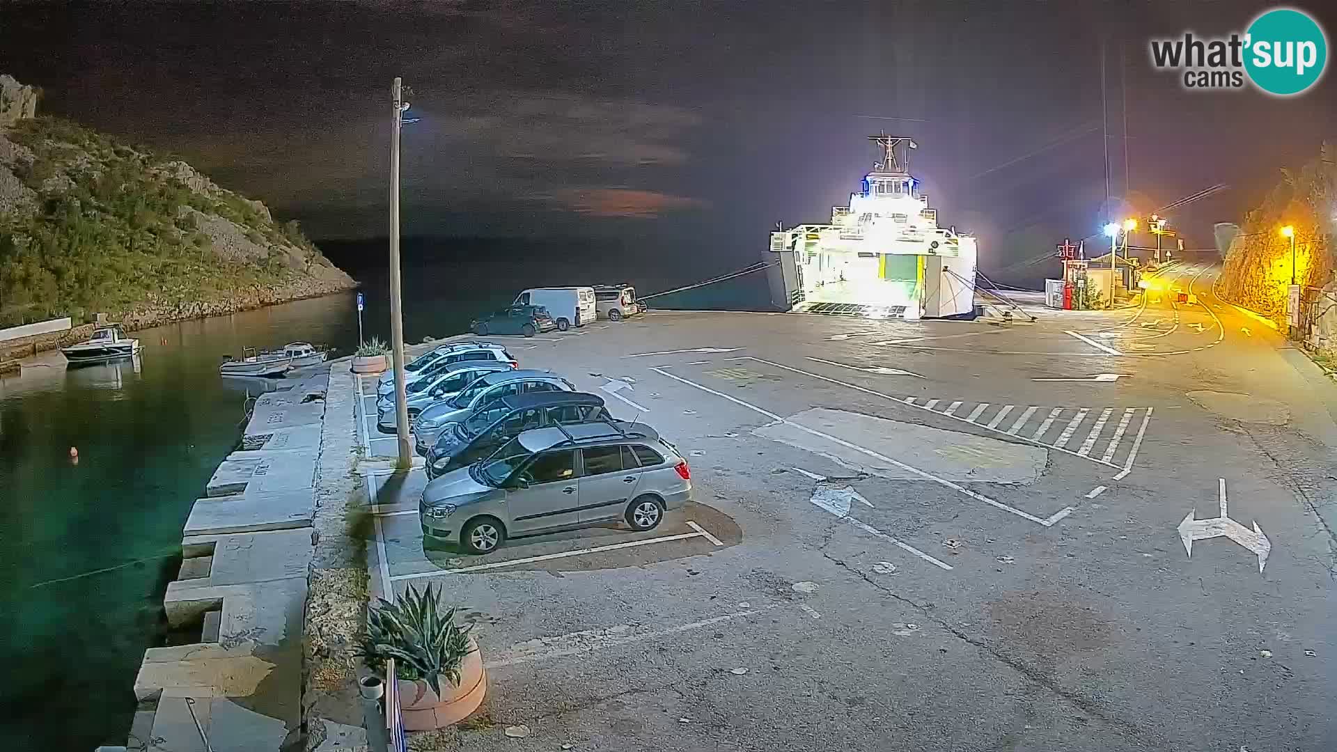 Webcam Prizna ferry port to Pag island