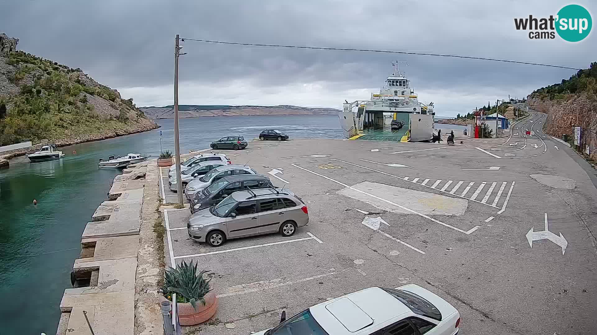 Webcam Fährhafen Prizna – zur Insel Pag