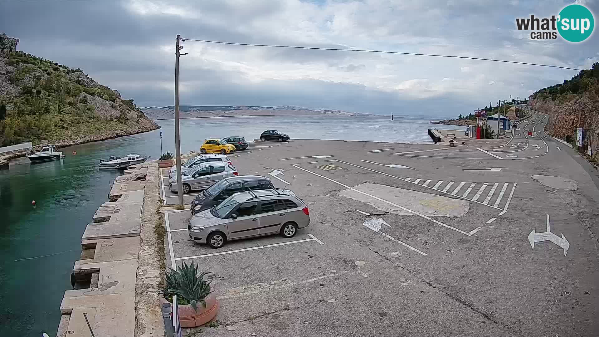 Webcam Prizna ferry port to Pag island