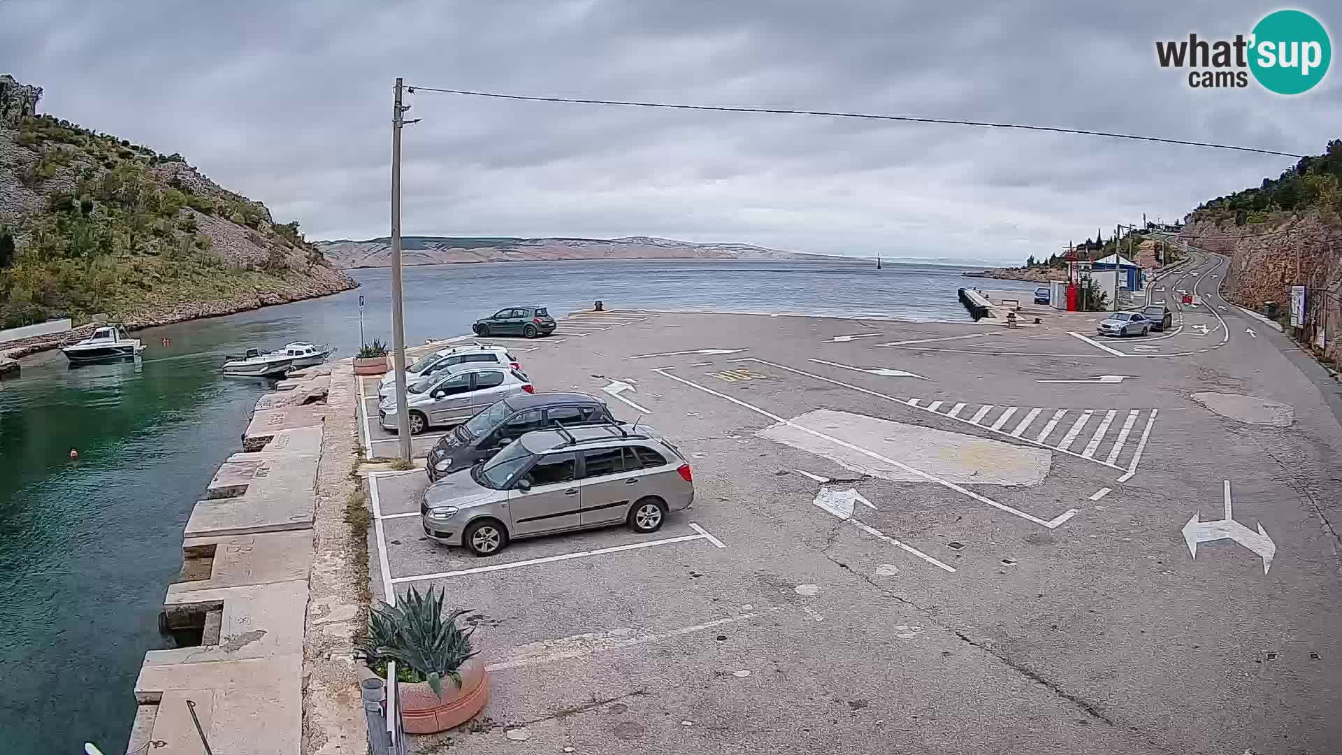Webcam port de ferry de Prizna – vers l’île de Pag