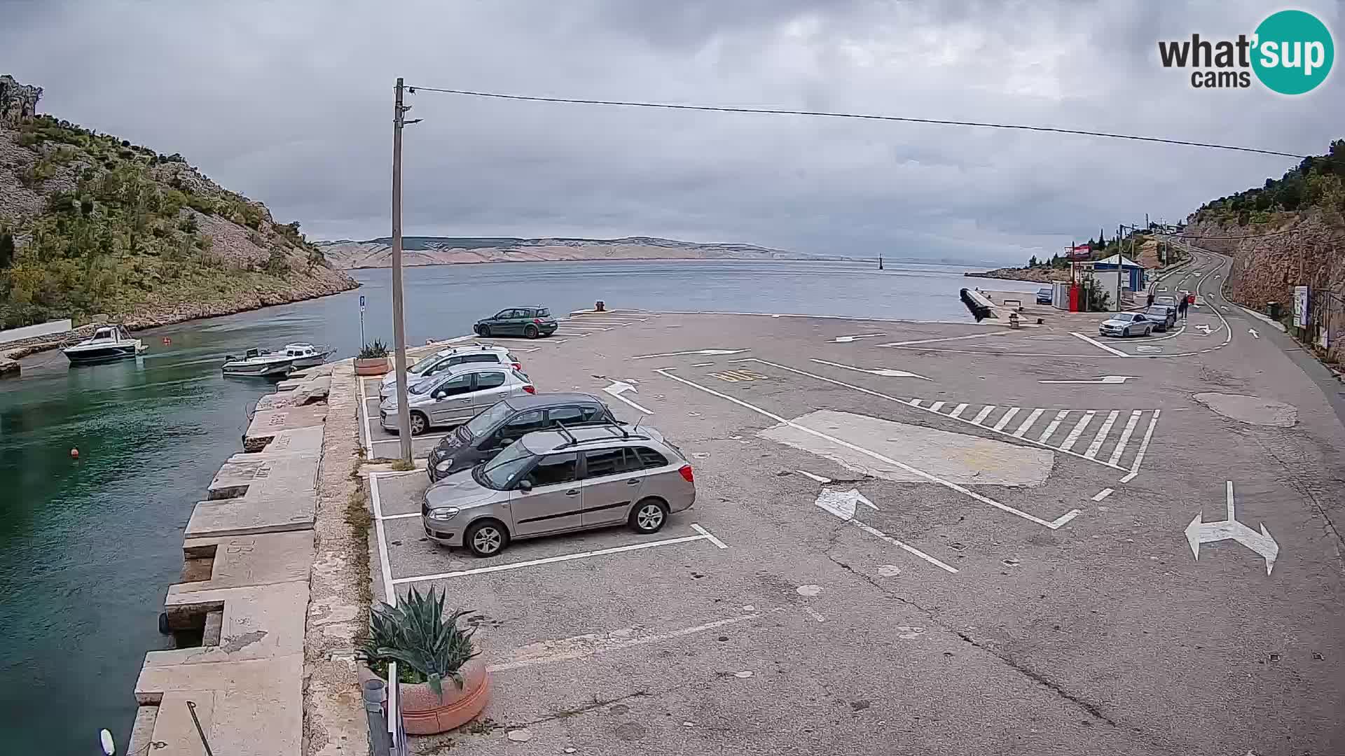 Webcam port de ferry de Prizna – vers l’île de Pag