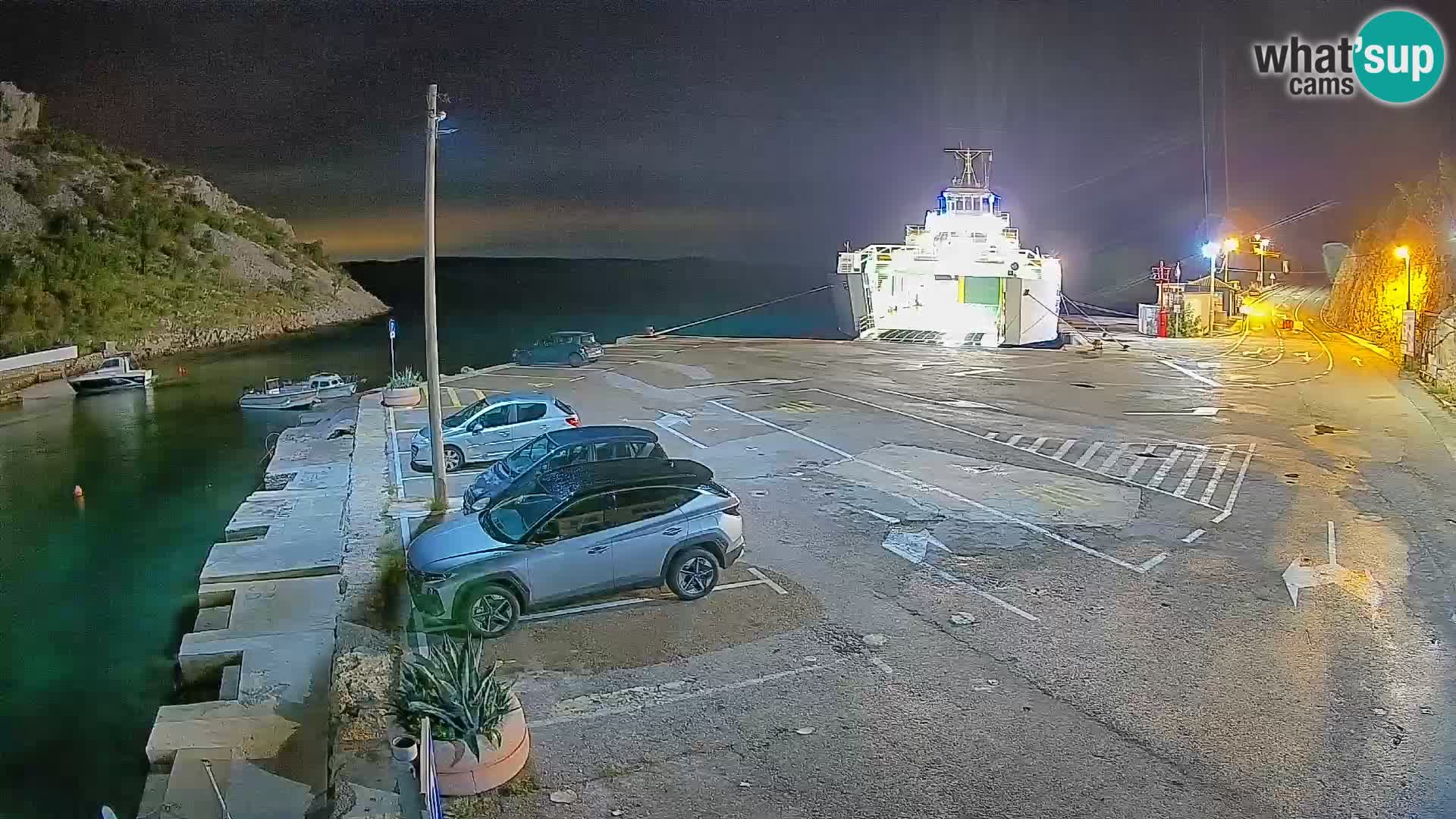 Webcam Prizna ferry port to Pag island
