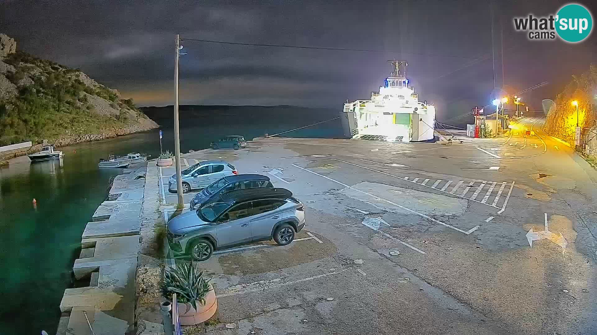 Webcam Fährhafen Prizna – zur Insel Pag