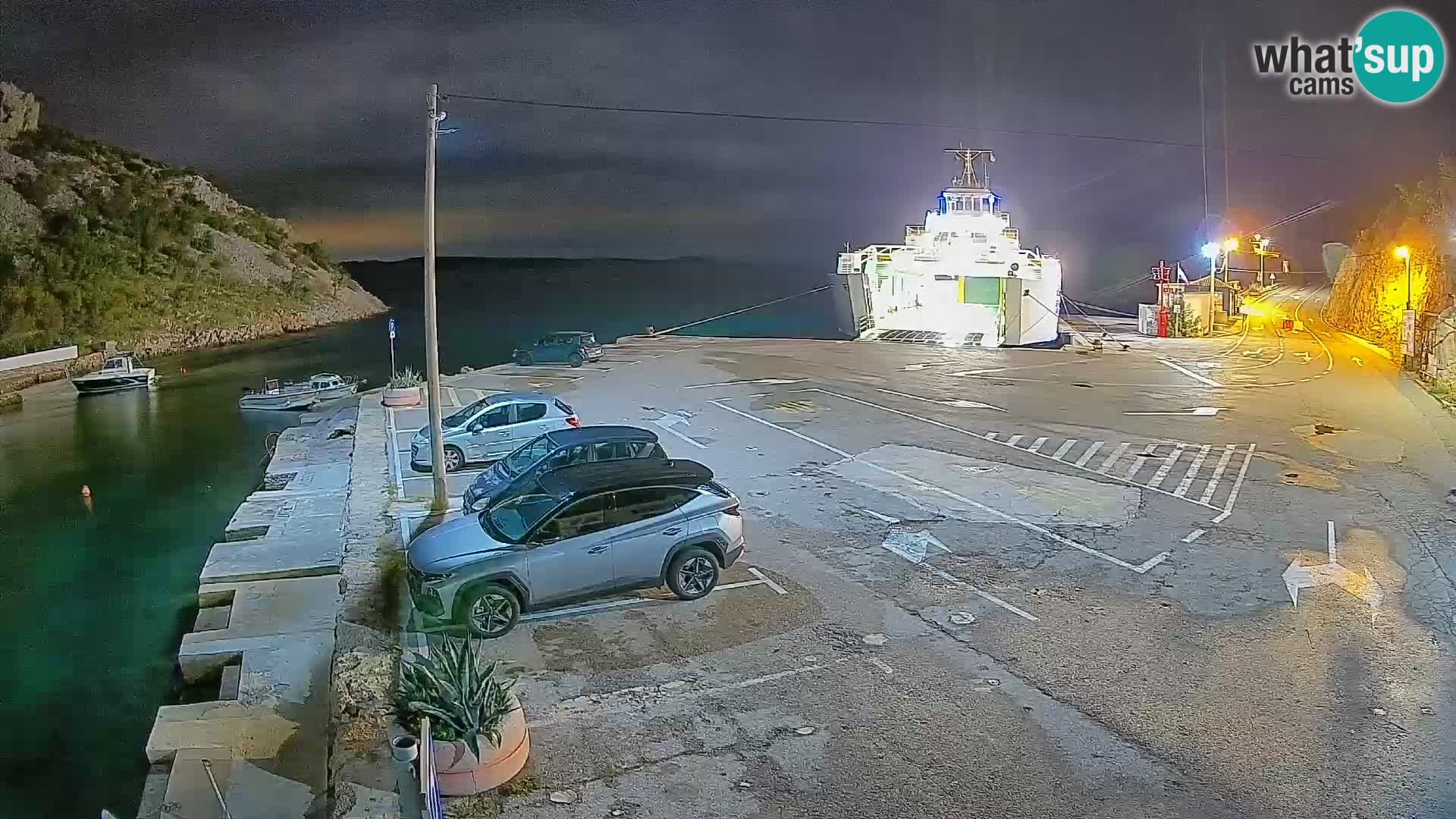 Webcam port de ferry de Prizna – vers l’île de Pag