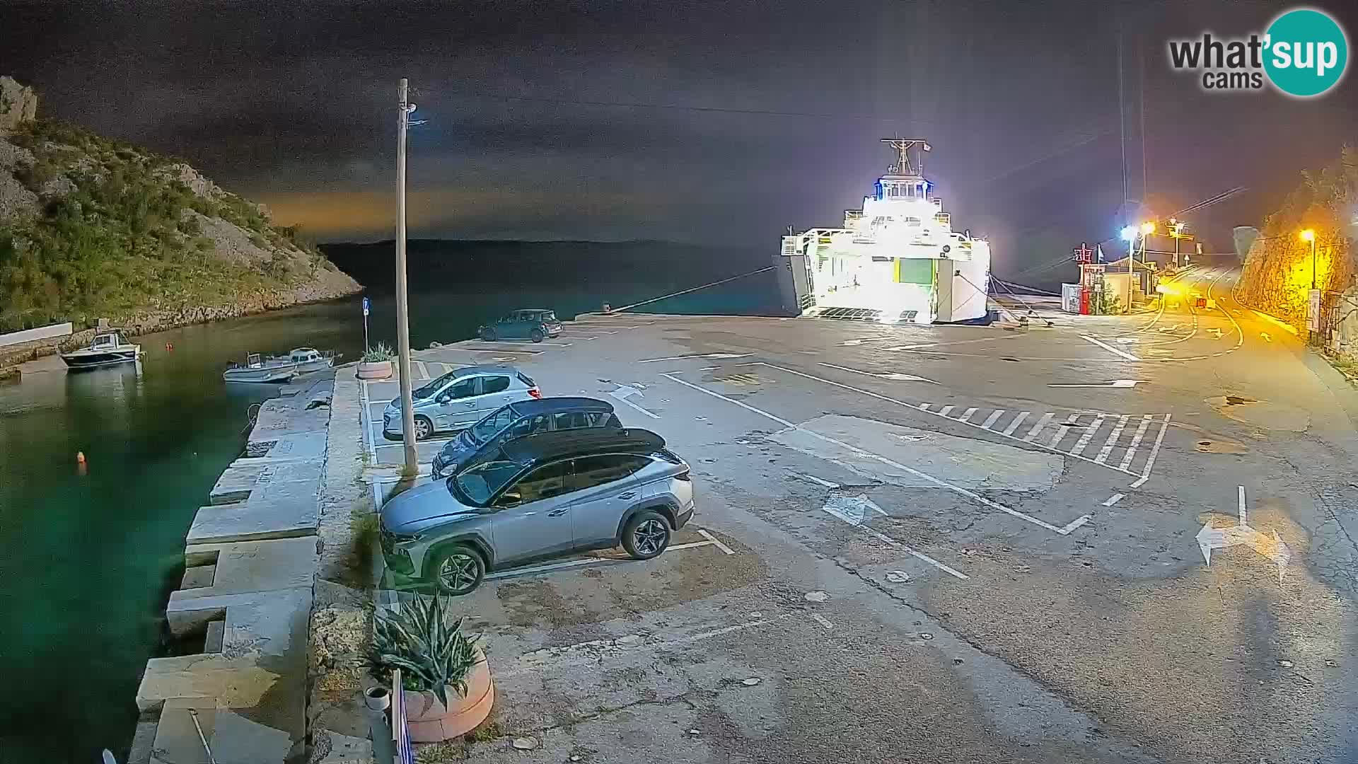 Webcam Prizna ferry port to Pag island