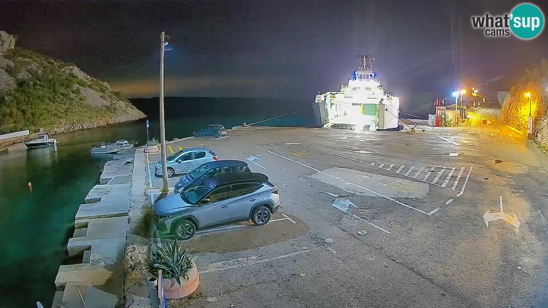 Webcam Prizna ferry port to Pag island