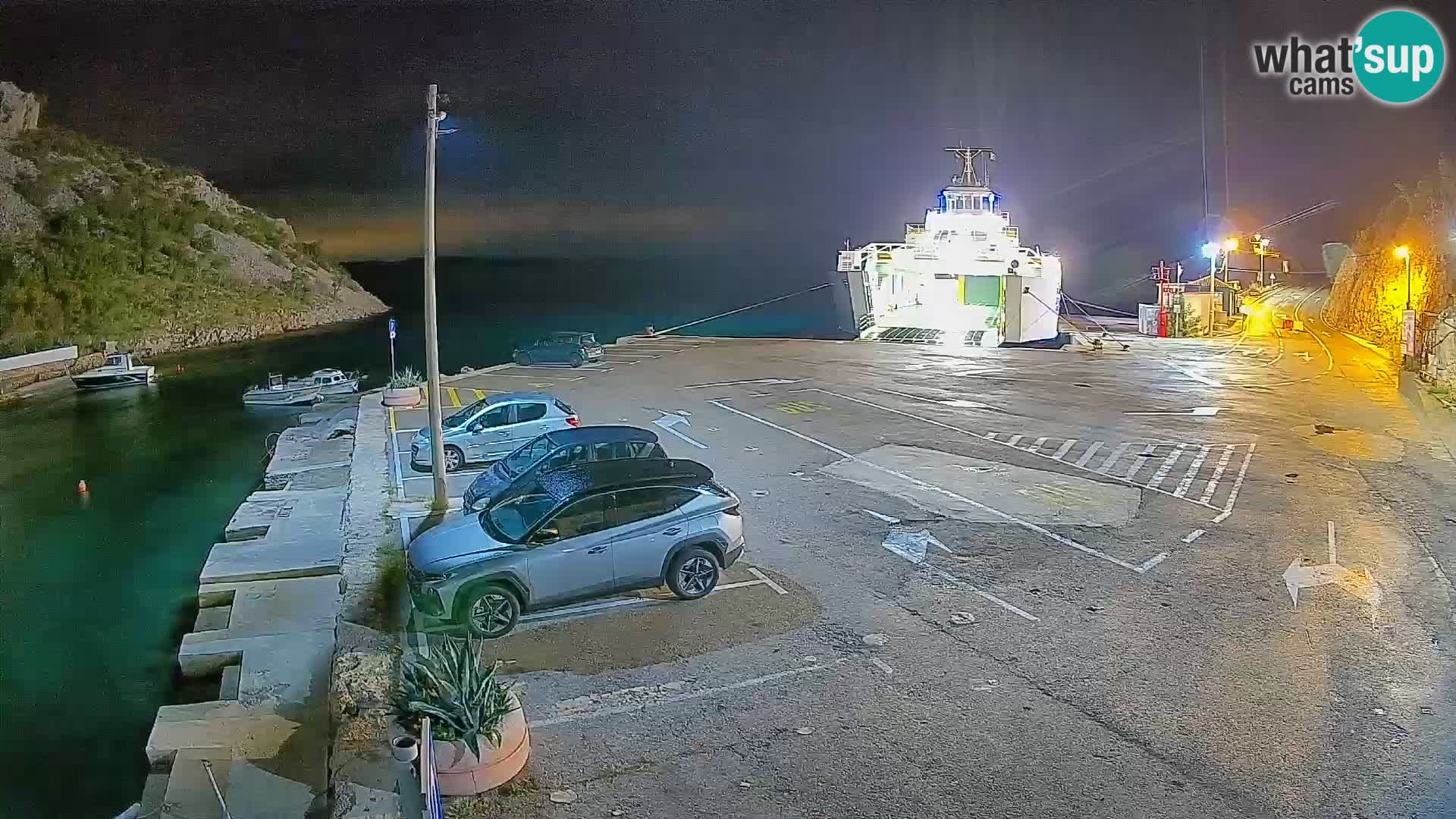 Webcam Prizna ferry port to Pag island