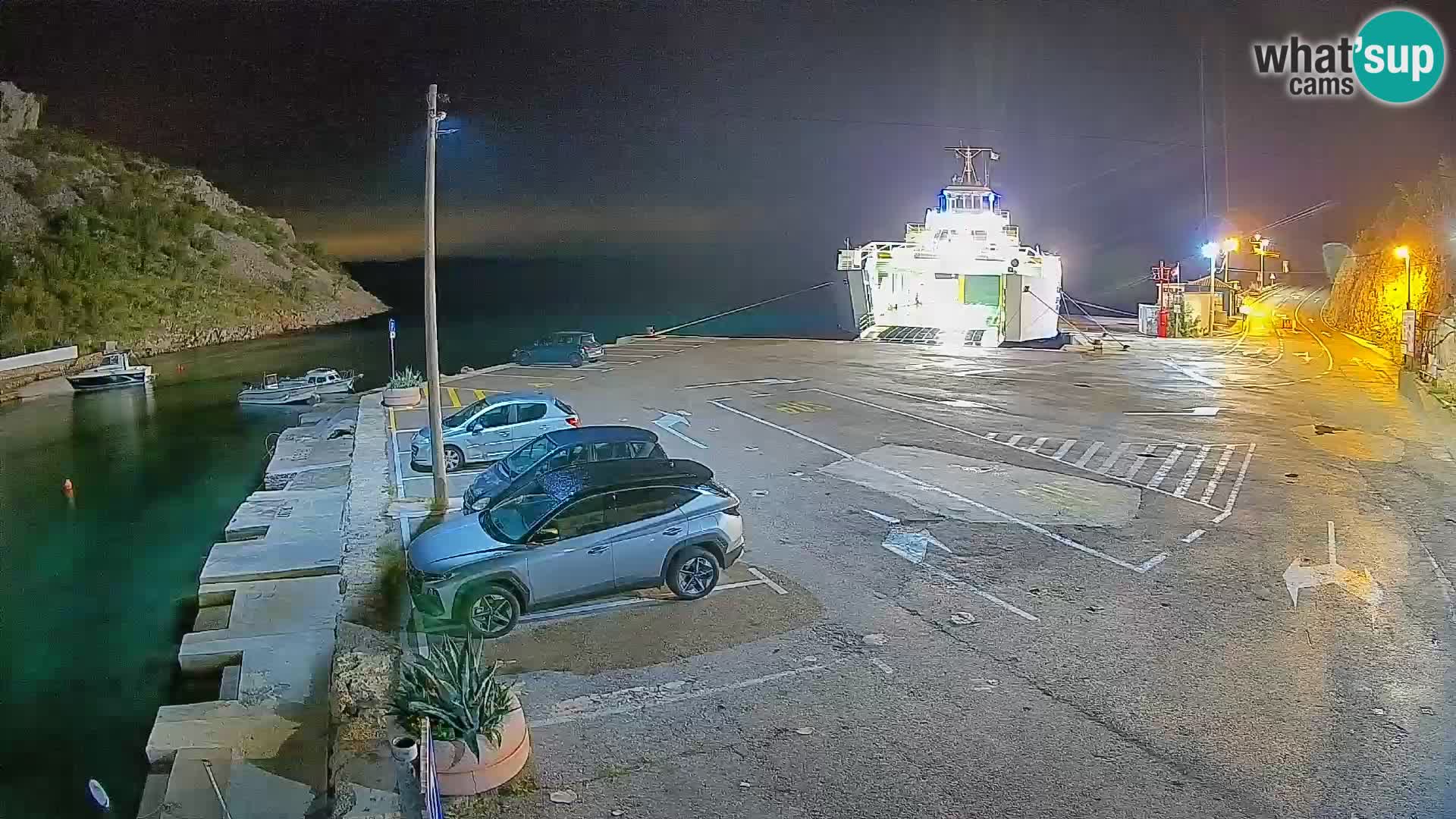 Webcam Prizna ferry port to Pag island