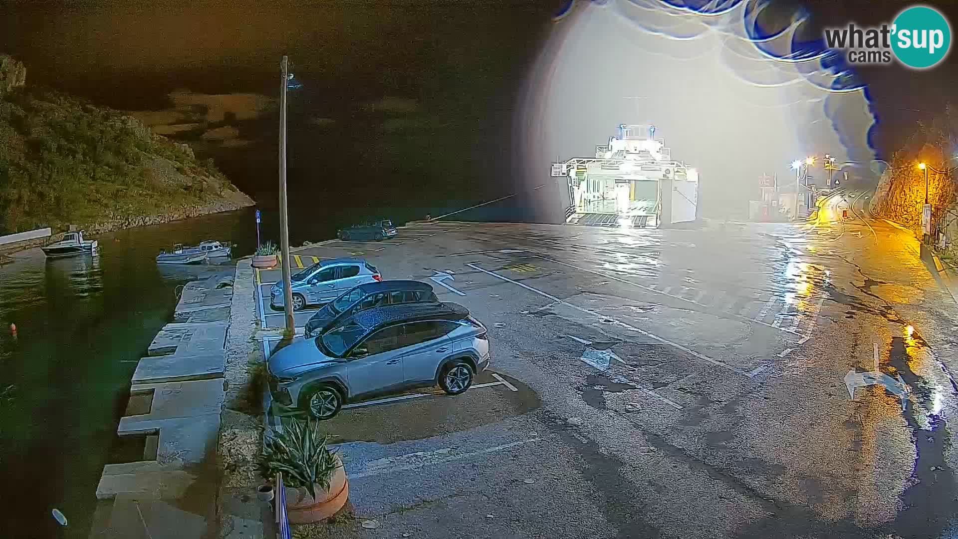 Webcam port de ferry de Prizna – vers l’île de Pag