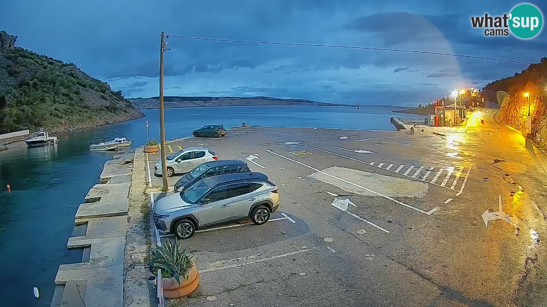 Webcam port de ferry de Prizna – vers l’île de Pag