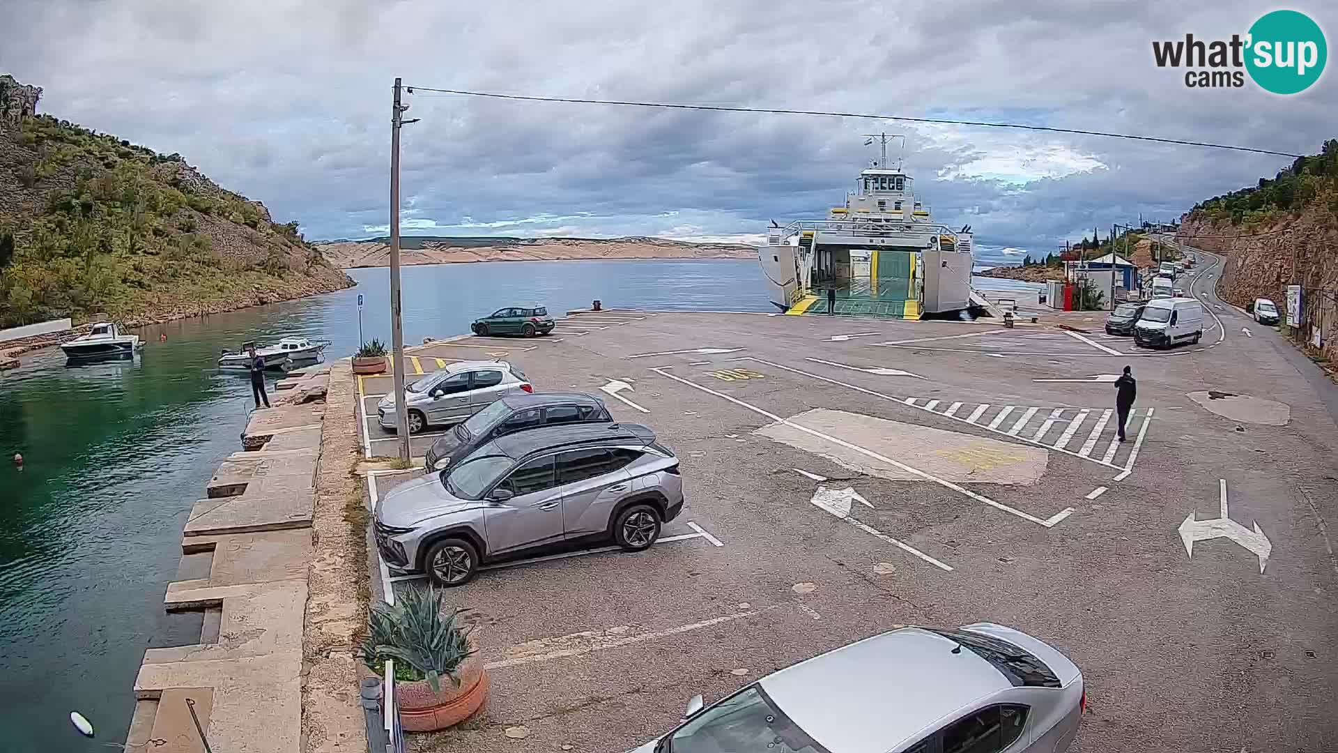Webcam port de ferry de Prizna – vers l’île de Pag