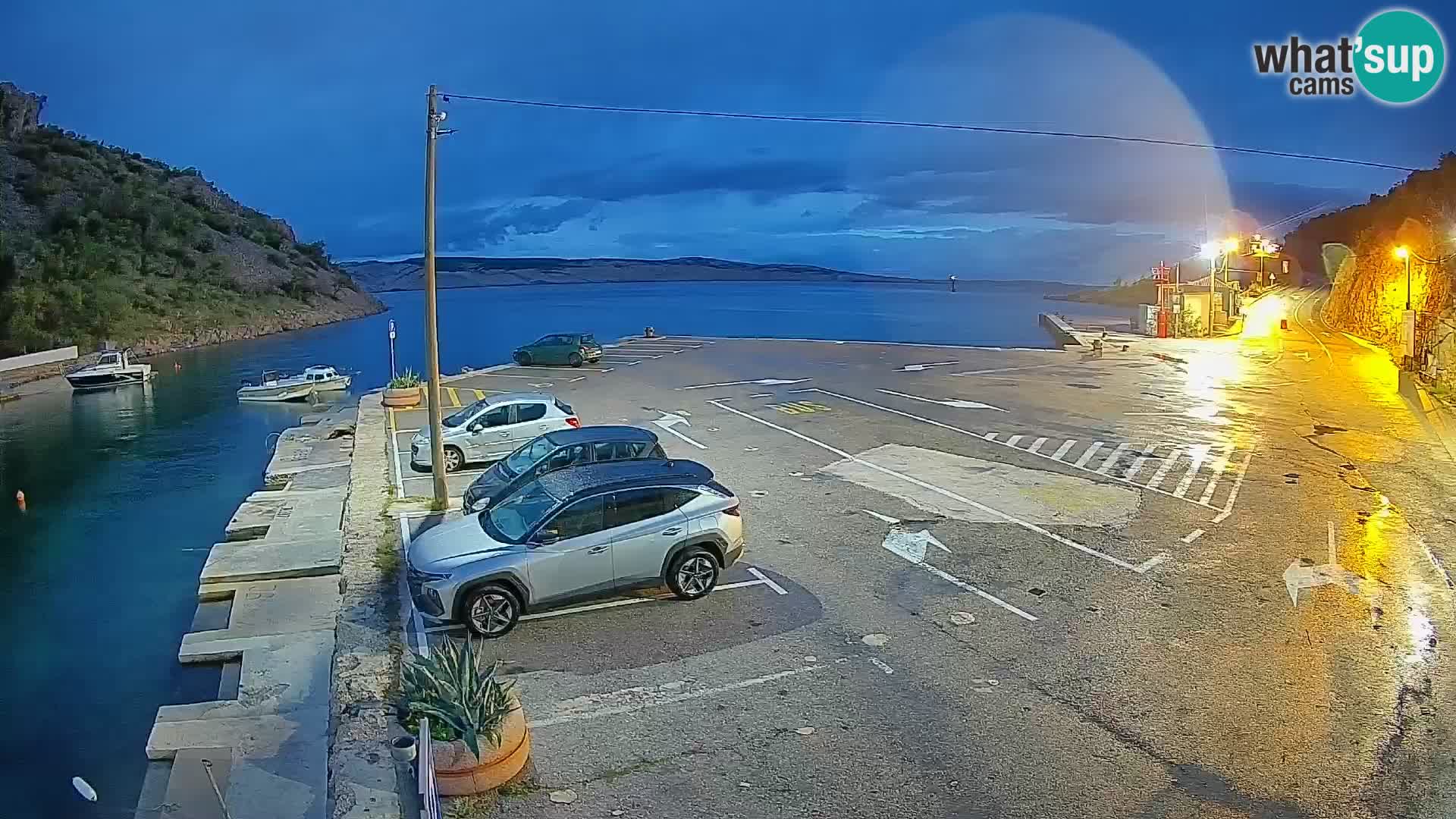 Webcam port de ferry de Prizna – vers l’île de Pag
