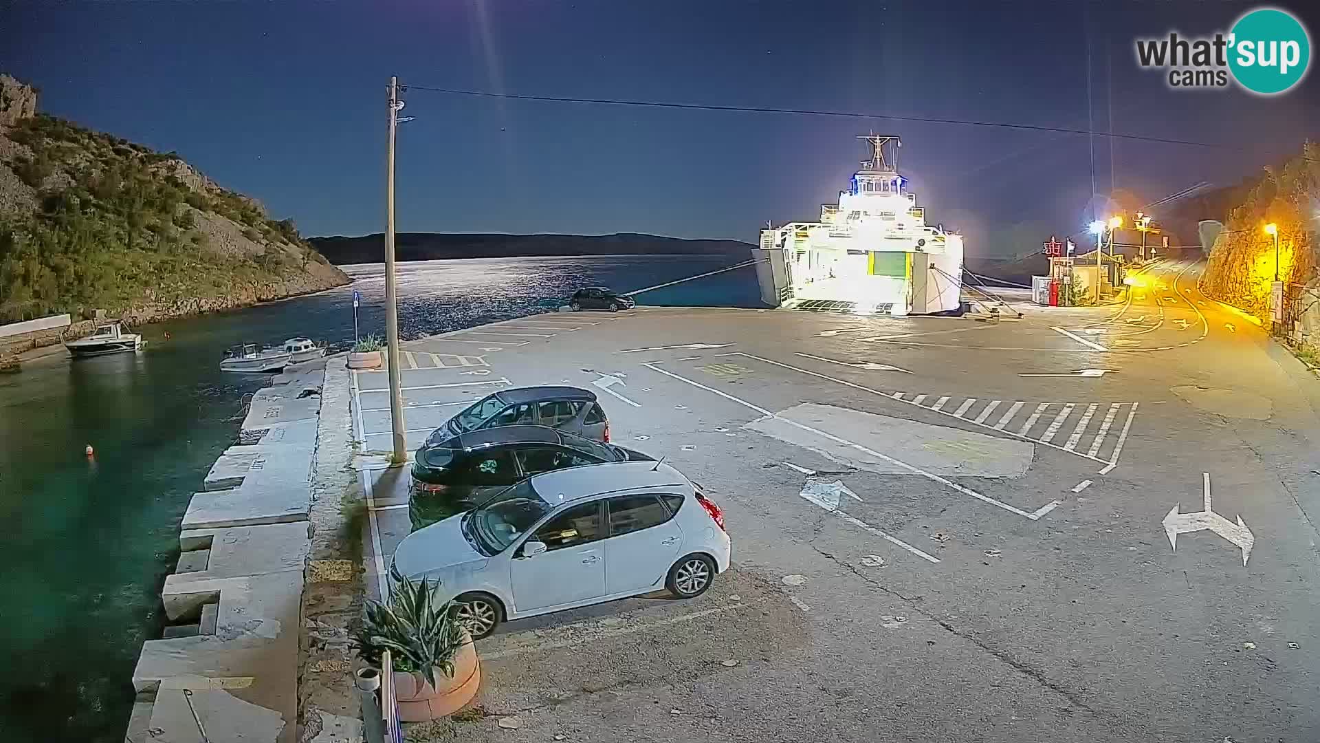 Webcam Fährhafen Prizna – zur Insel Pag
