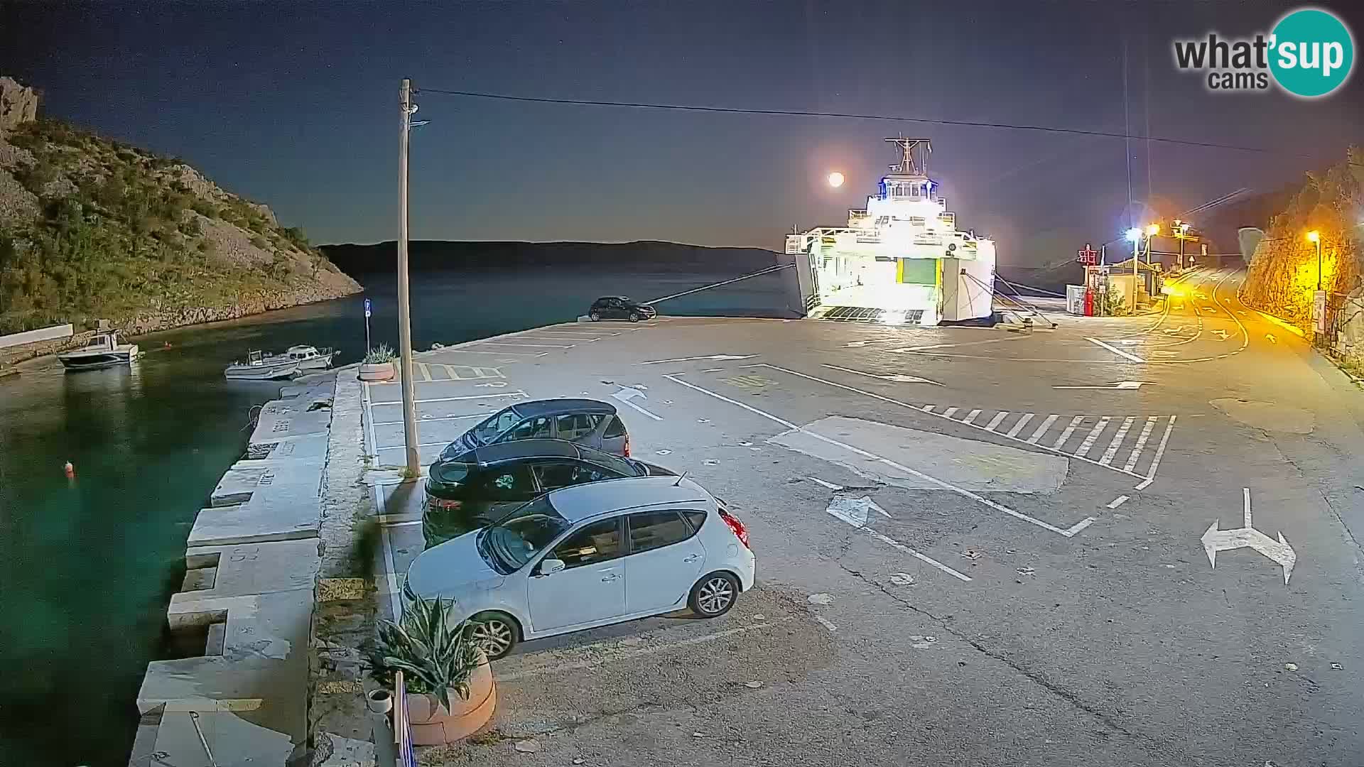 Webcam Fährhafen Prizna – zur Insel Pag