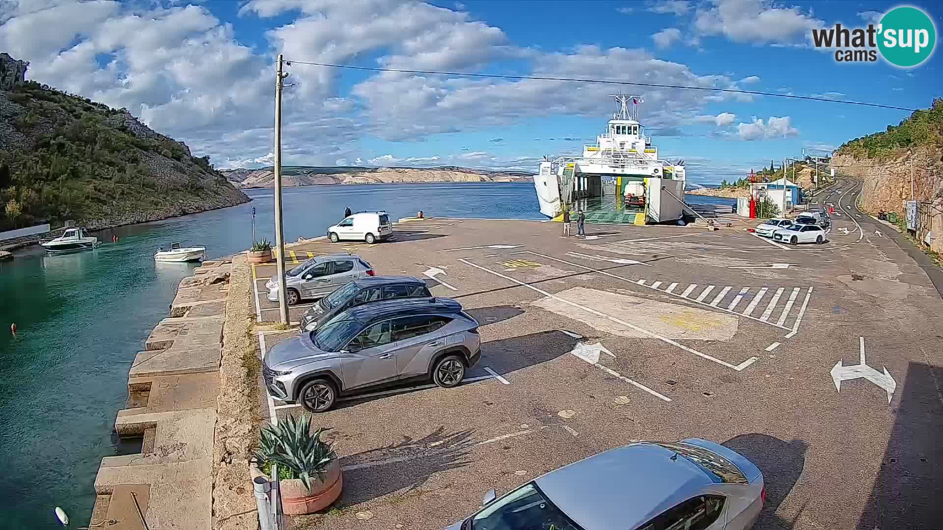 Webcam Prizna ferry port to Pag island