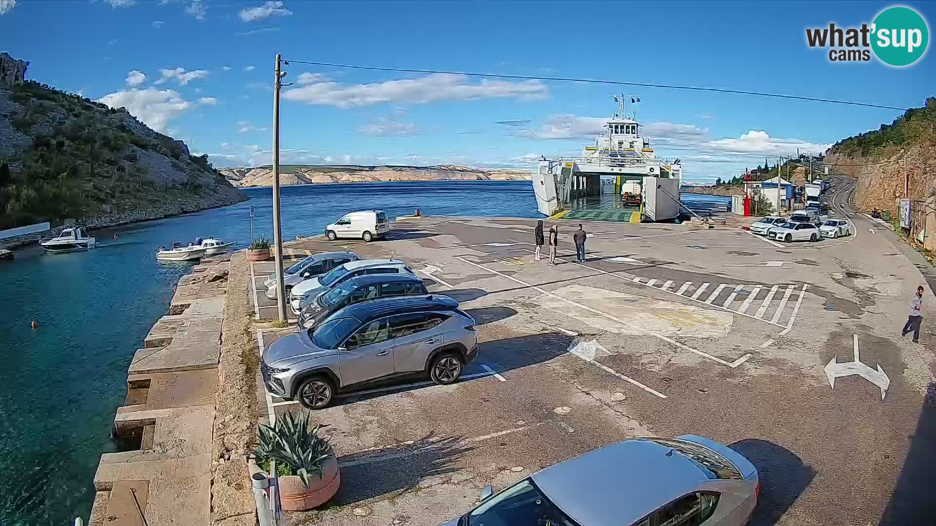 Webcam port de ferry de Prizna – vers l’île de Pag