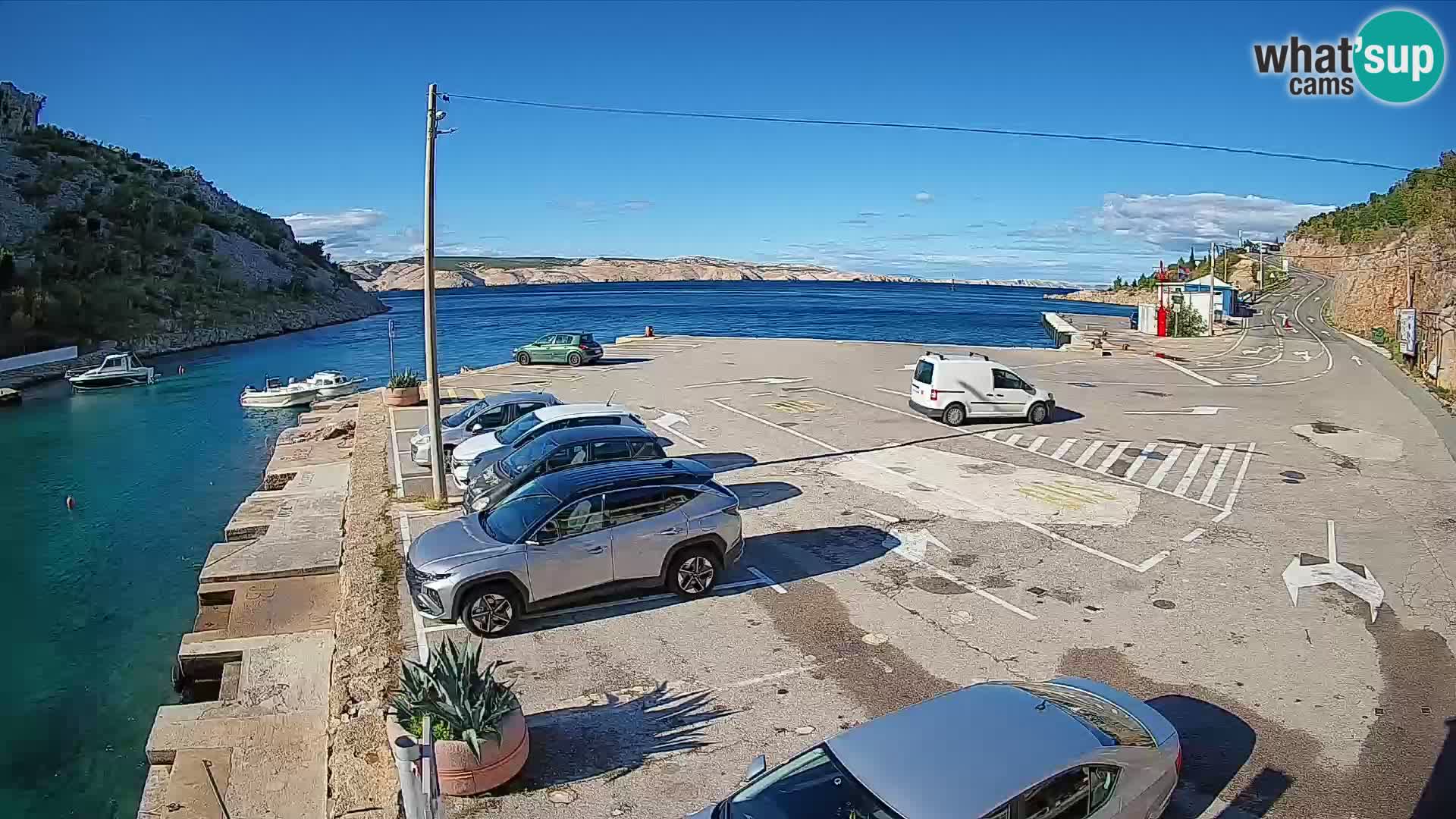 Webcam Fährhafen Prizna – zur Insel Pag