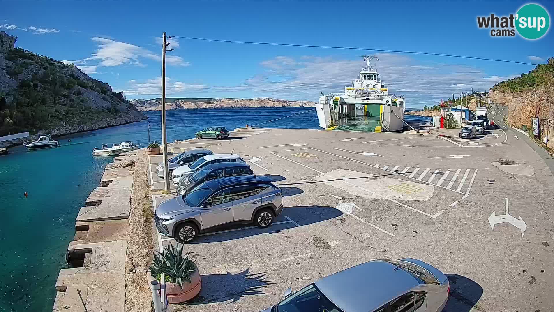 Webcam Fährhafen Prizna – zur Insel Pag