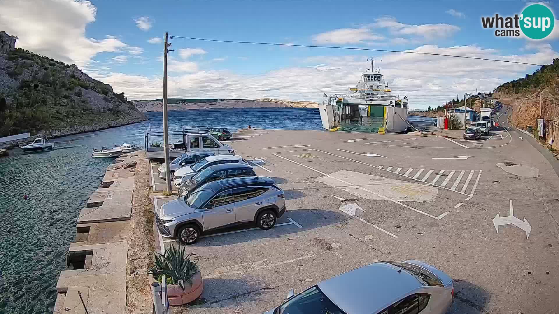 Webcam Fährhafen Prizna – zur Insel Pag