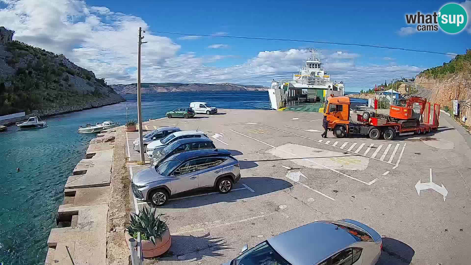 Webcam Fährhafen Prizna – zur Insel Pag