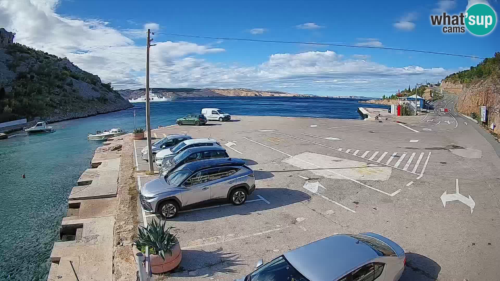 Webcam Prizna ferry port to Pag island